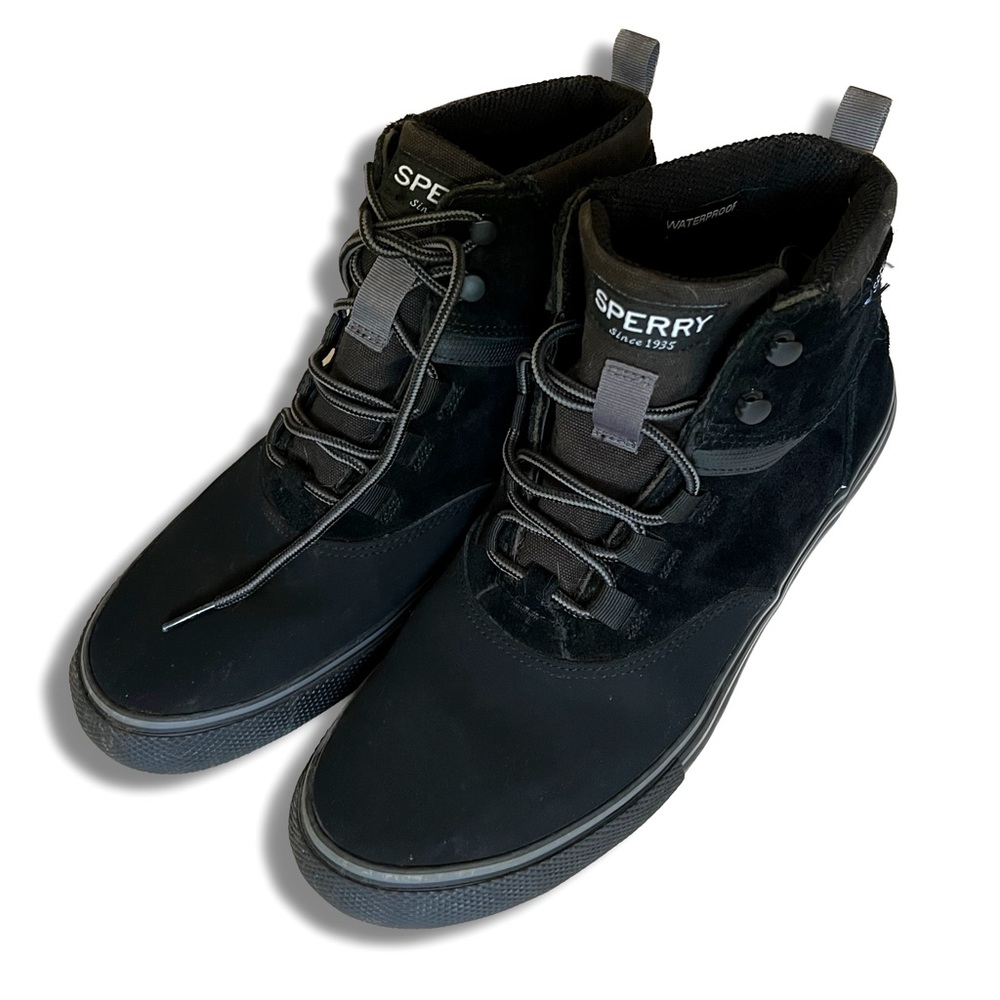 Sperry striper storm boots size 9.5 black